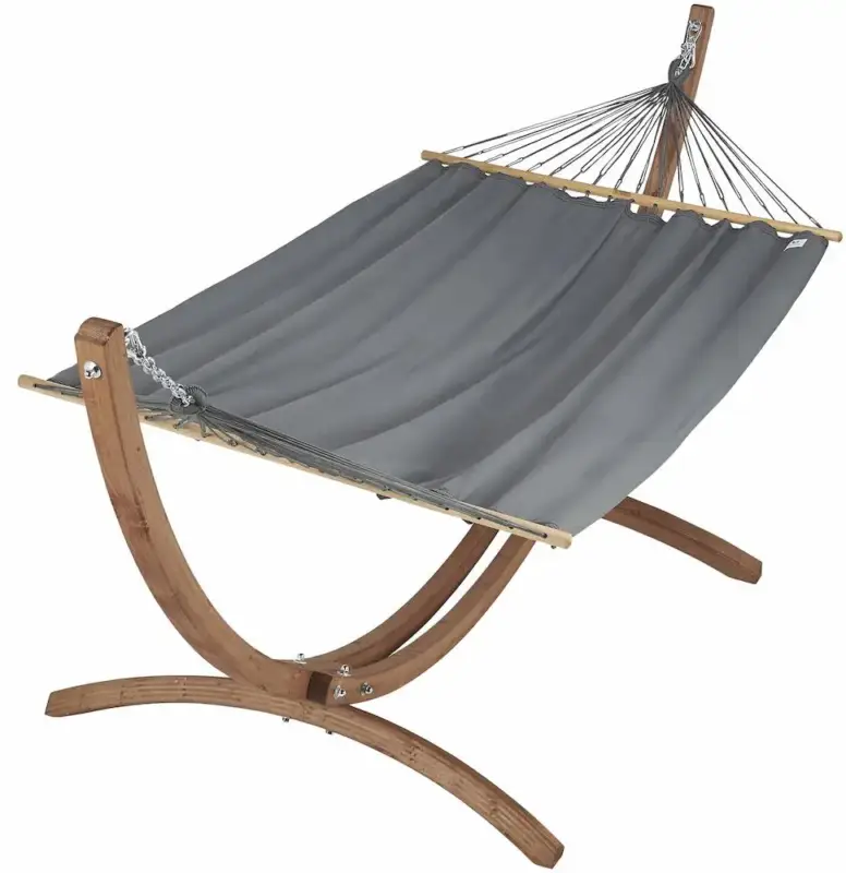 Set support et hamac EsKapade coloris anthracite en bois certifié FSC® Jobek Hamacs - 323 x 125 x 128 cm Marque