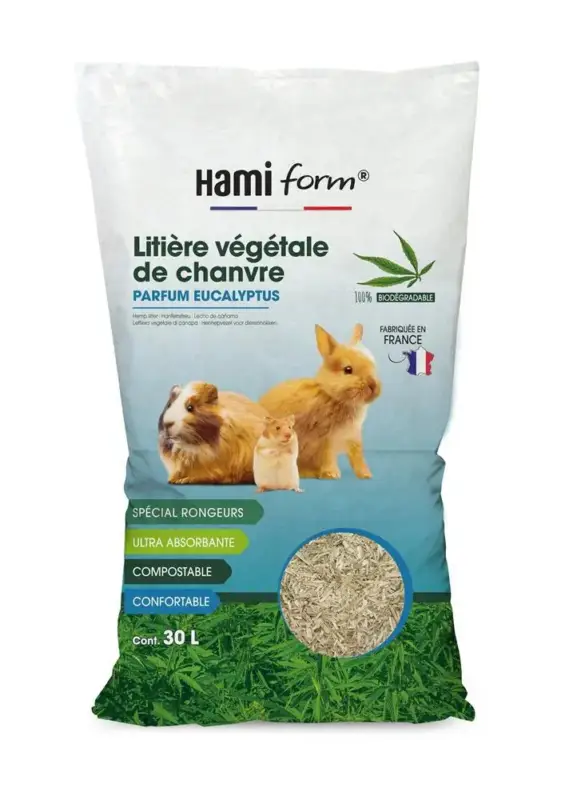 Litière chanvre eucalyptus Closeau - 30 L Haute Qualité