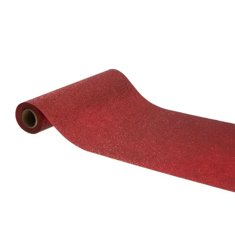 Chemin de table à paillettes en intissé coloris rouge premium – 30 cm x 5 m Petit Prix