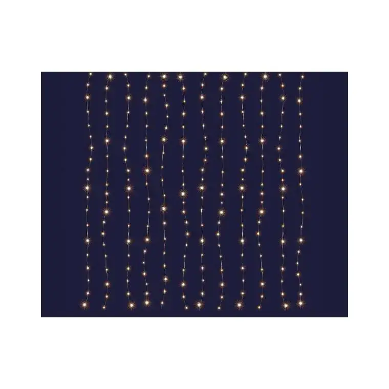 Nouvel Arrivage Rideau micro LED blanc chaud coloris blanc - 2 x 2 m