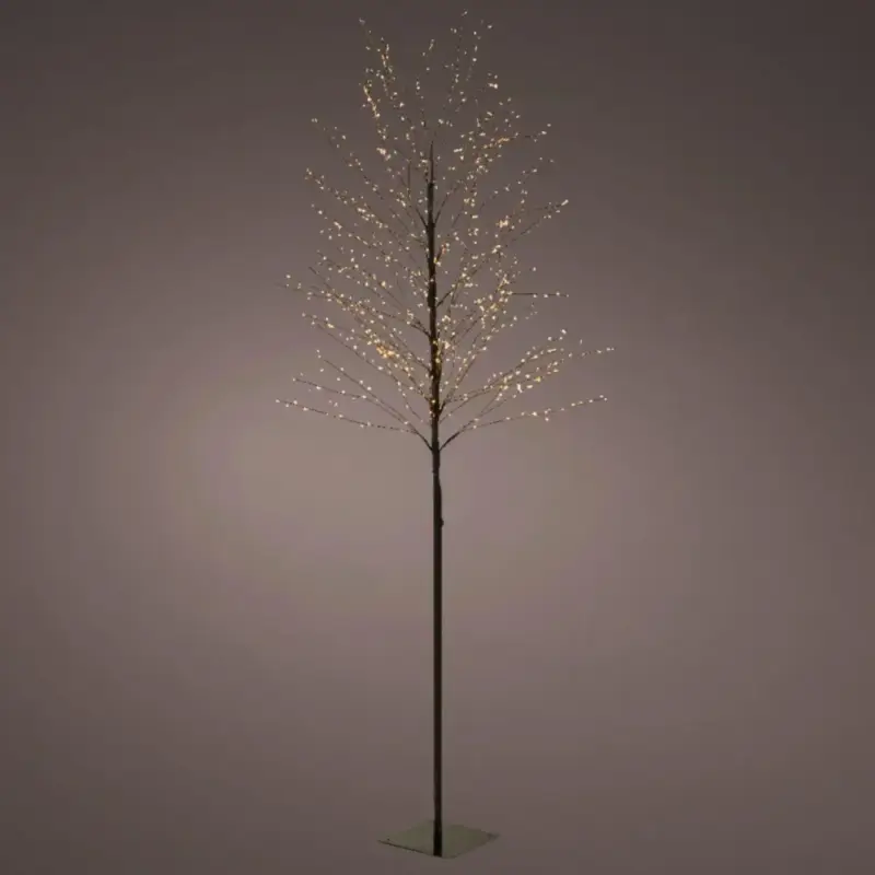 Sapin de Noël lumineux coloris noir micro LED blanc classique fixe extérieur – H 1,80 m Jusqu'à Épuisement Des Stocks