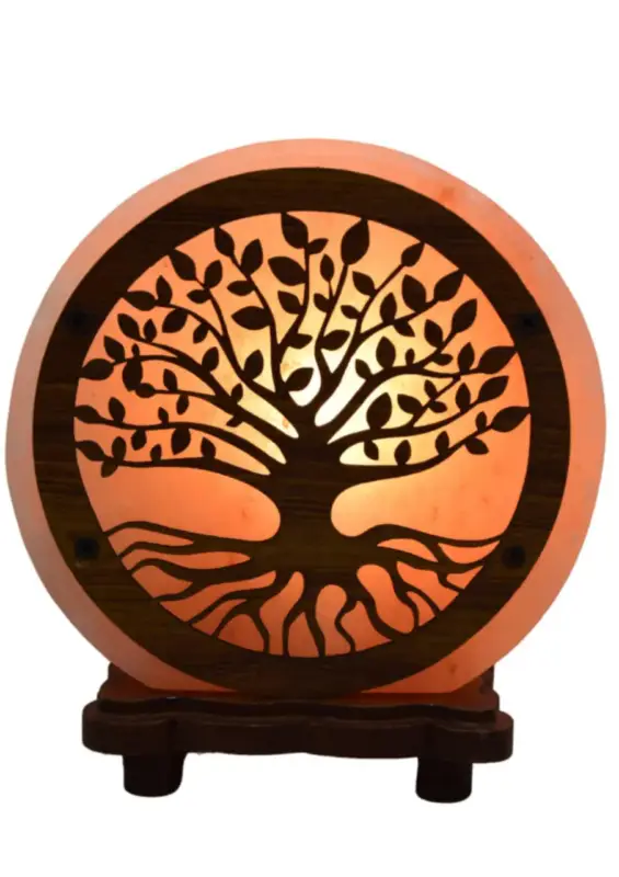 Vente Flash Lampe ronde orange au sel de l’Himalaya Idea for Project Arbre de la Vie