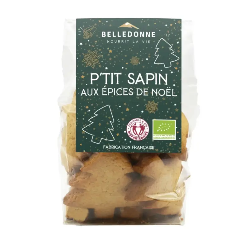 Biscuits sapins aux épices de Noël bio Belledonne – 150 g Expédié Aujourd&rsquo;hui