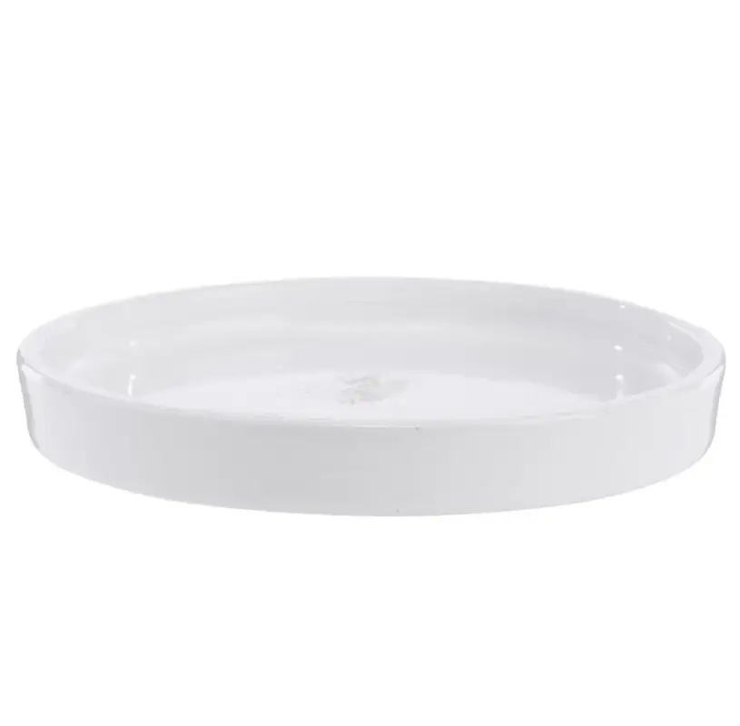 Bon Plan Soucoupe Subly en céramique blanc émaillée - Ø 30 x 3,5 cm