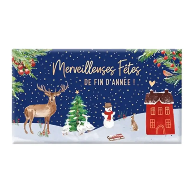 Chocolat au lait bio fin d&rsquo;année « Merveilleuses Fêtes » Art Grafik – 40 g Super Prix