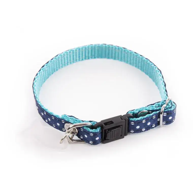 Achat Immédiat Collier pour chat bleu à pois blancs