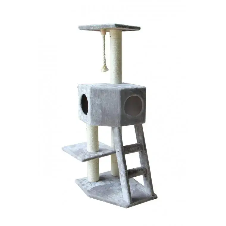Arbre à chat avec panier et griffoir coloris gris Classic Rover – 120 cm Offre Exclusive
