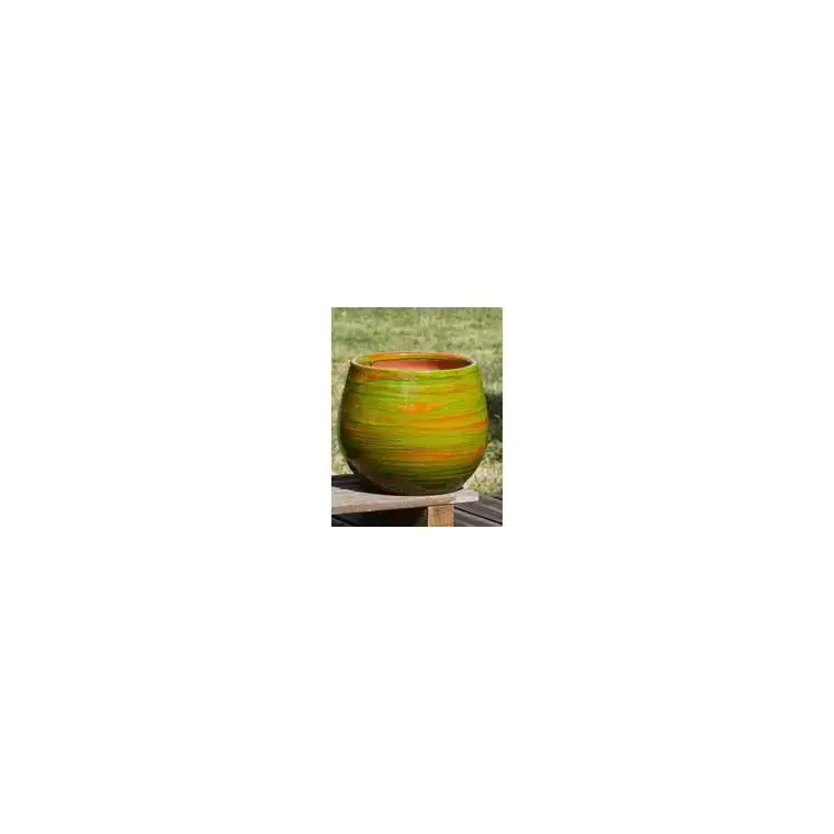Pot Cancale Intrigue en terre émaillée Poterie d’Albi – Ø 17 x 17 cm Produit De Marque