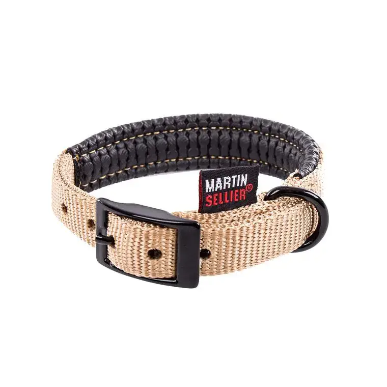 Collier droit Confort pour chien coloris beige – 2,5×55 cm Achat Immédiat
