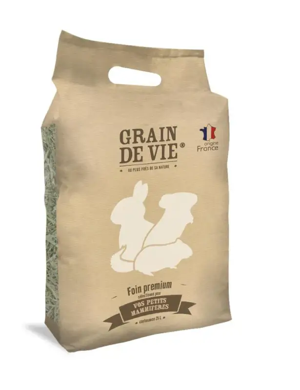 Paiement Sécurisé Foin premium pour petits mammifères Grain de vie – 25 L