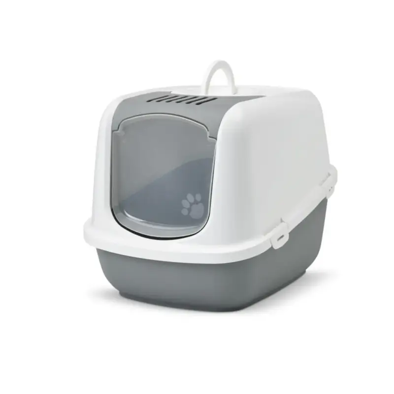 Remise Maison de toilette pour chat Nestor Jumbo Gris 66,5×48,5×46,5 cm
