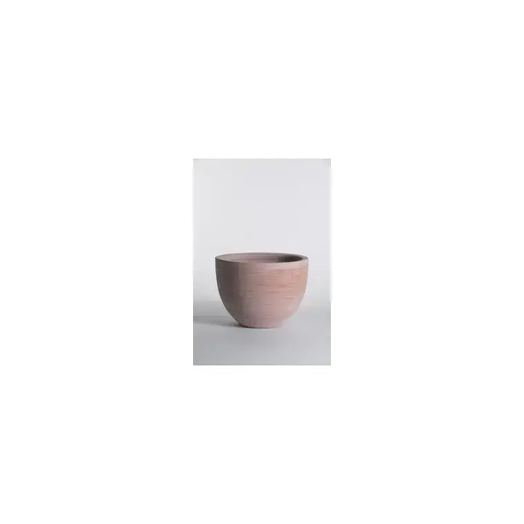 Promotion Saisonnière Pot Cuvier bas contemporain en terre claire H 26 x Ø 36 cm
