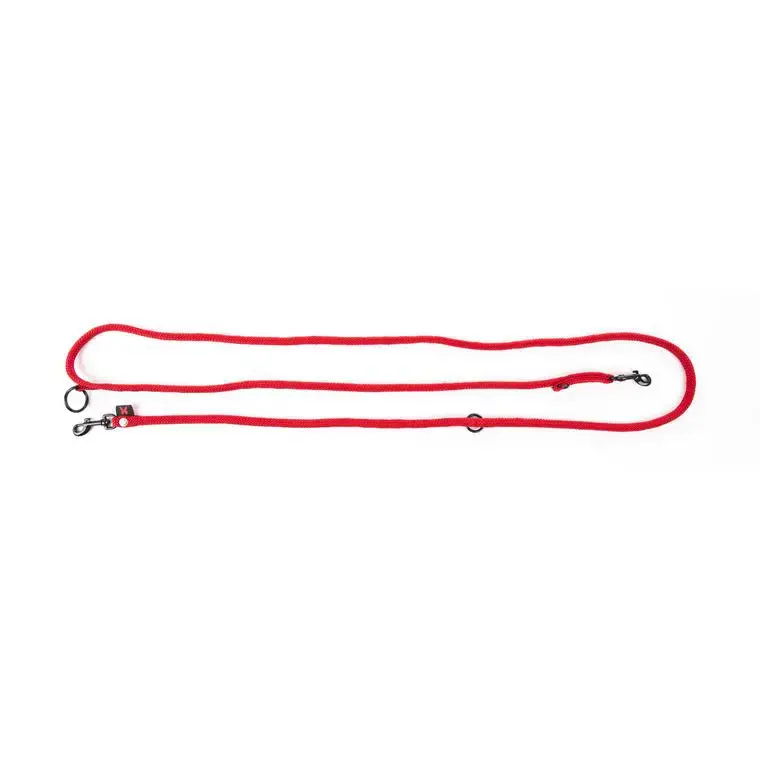 Certifié Laisse ronde 3 positions coloris rouge – 1,3×190 cm