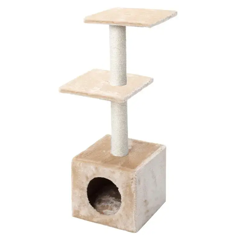 Nouveauté Arbre à chat avec panier et griffoir coloris beige Palazzo – 90 cm
