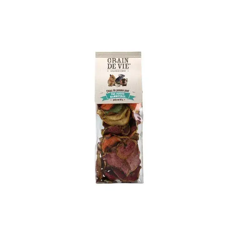 Chips de pomme pour petits mammifères Grain de Vie – 90 g Paiement Sécurisé