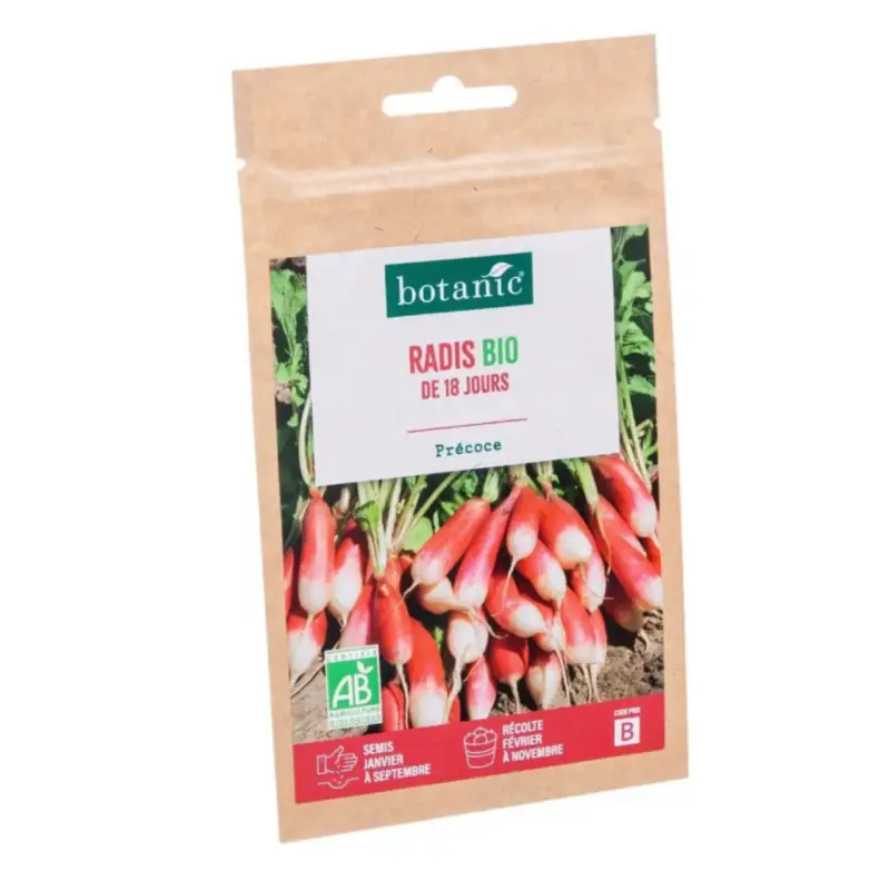 Achat Immédiat Graines de radis de 18 jours bio botanic® – graines à semer