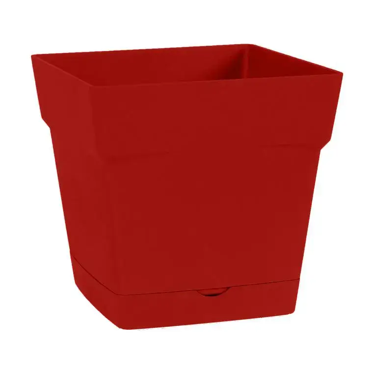 Pot carre Toscane Rouge rubis L17,4 x l17,4 x H17 Meilleure Vente