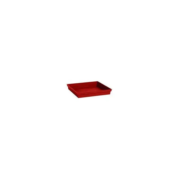 Soucoupe Toscane carree Rouge rubis L26,7x l26,7x H3 cm Offre Spéciale