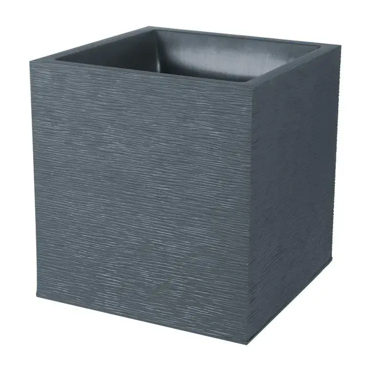 Pot carré Graphit anthracite L.40 x l.40 x H.40 cm Authentique