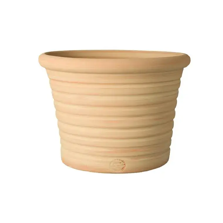 Pot Cocio Liso strié en terre cuite D53x H37 Offre Spéciale
