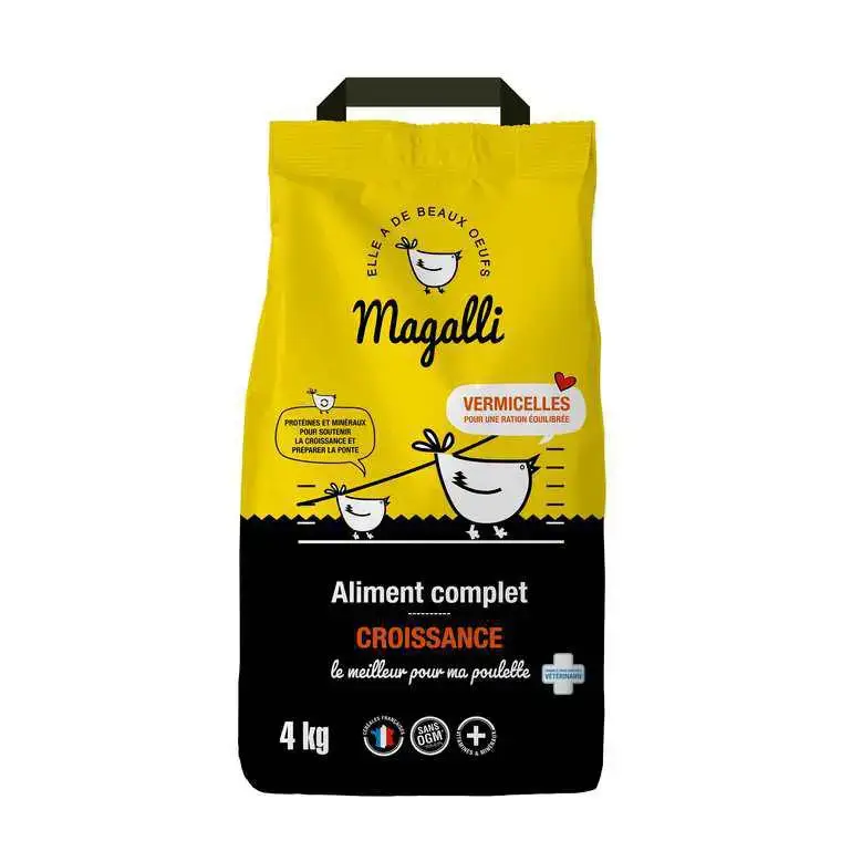 Promotion Saisonnière Aliment complet de croissance pour volaille en sac jaune de 4 kg