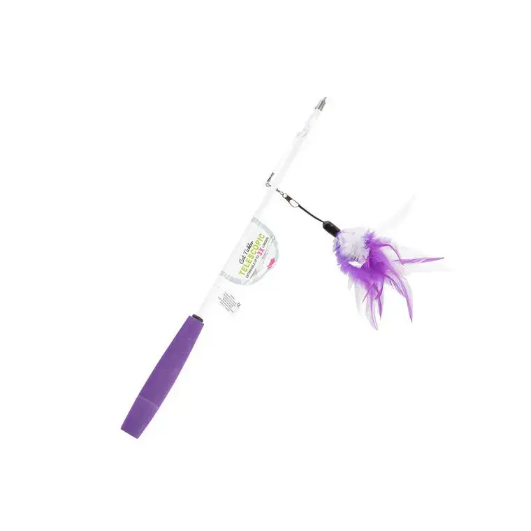 Livraison Express Canne à pêche télescopique pour chat mauve