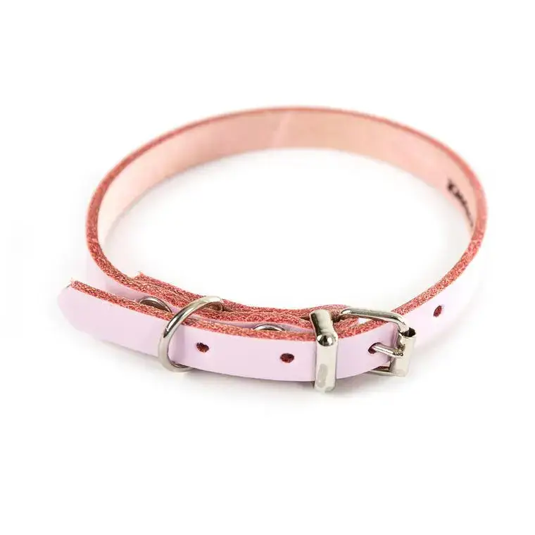 Collier en cuir rose pour chien 1,2×33 cm Satisfait Ou Remboursé