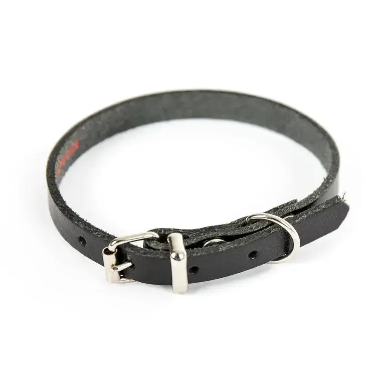 Top Vente Collier en cuir noir pour chien 1,6×40 cm