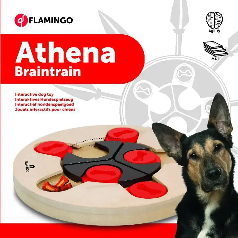 Bon Plan Athéna jouet cérébral en bois pour chien Flamingo – Ø 25 cm