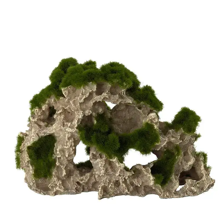 Haute Qualité Décor d&rsquo;aquarium Moss rock 3 coloris marron en résine de polyester – 25 x 9 x 17 cm