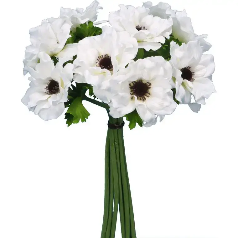 Prix Cassé Bouquet anémones artificielles 9 tiges H40 cm