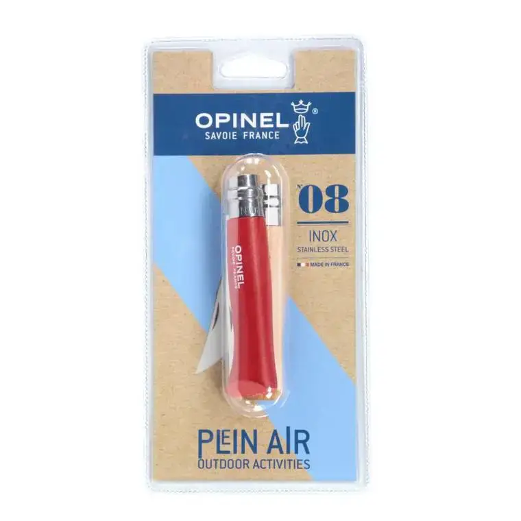 Couteau Activités de plein air coloris rouge n°8 Opinel Satisfait Ou Remboursé