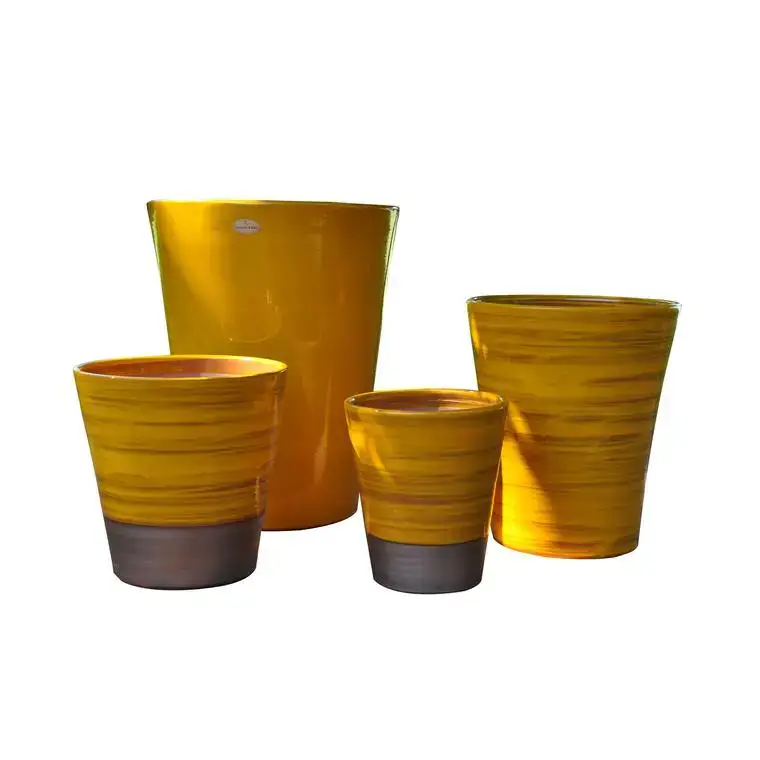 Pot coloris ibiza sunshine en terre émaillée Les Poteries d&rsquo;Albi Sydney – Ø 25 cm x H 29 cm Marque