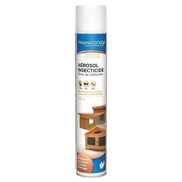 Insecticide Terre de Diatomée en aérosol blanc de 750 ml Super Prix