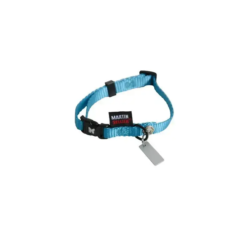 Collier chien réglable 10mm / 25-35cm bleu Promotion