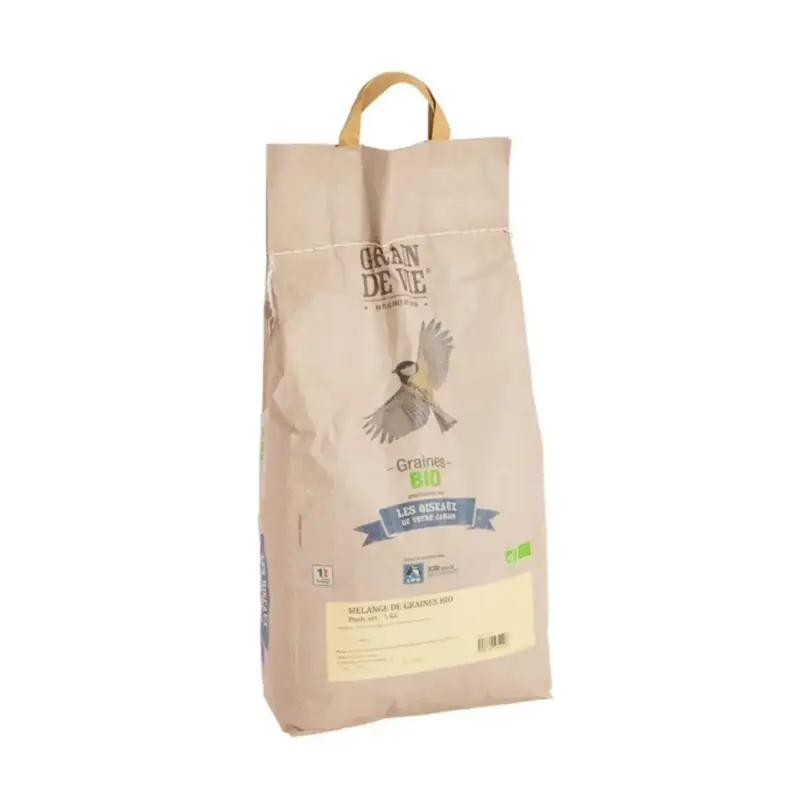 Livraison Express Mélange de graines bio pour oiseaux Grain de vie – 5kg
