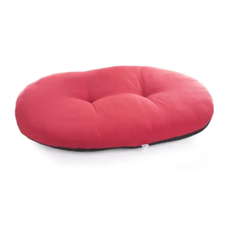 Acheter En Ligne Coussin ovale en ouatine rouge 61×40 cm