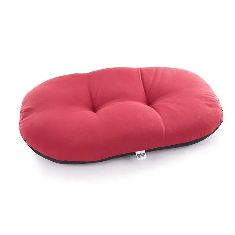 Quantité Limitée Coussin ovale en ouatine rouge 87×57 cm