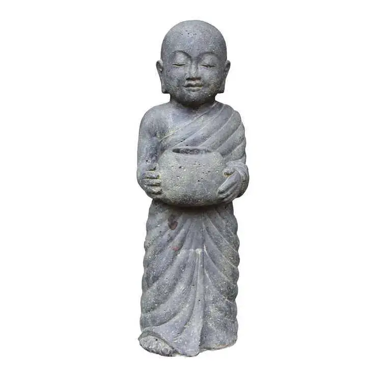 Statue de jardin Moine debout avec pot H 60 cm Prix Cassé