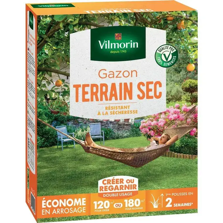 Offre Spéciale Graines de gazon à semer pour terrain sec Vilmorin – 3 kg