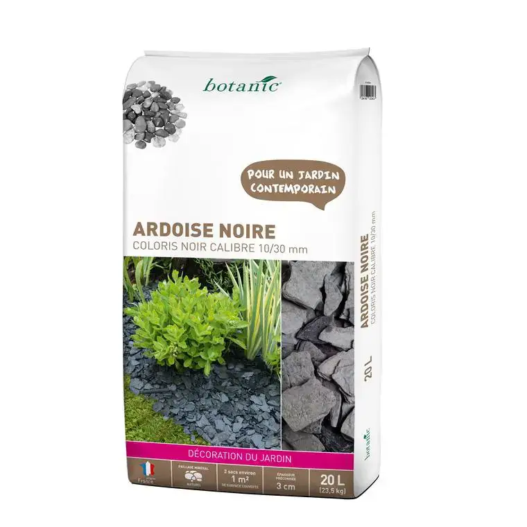 Ardoise noire pour jardin de calibre 10 à 30 mm en sac de 20 L Dernière Chance
