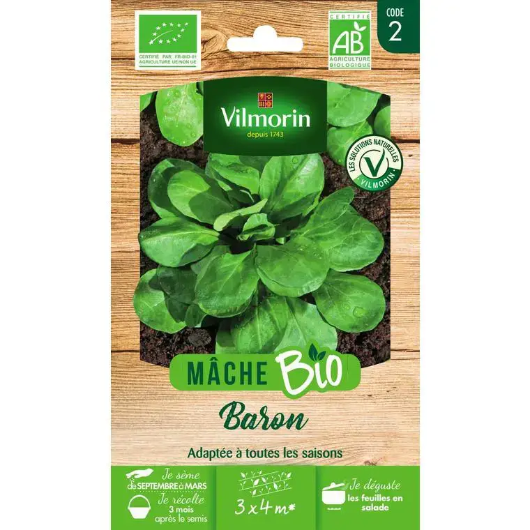 Solde Graines de mâche baron bio Vilmorin – graines à semer