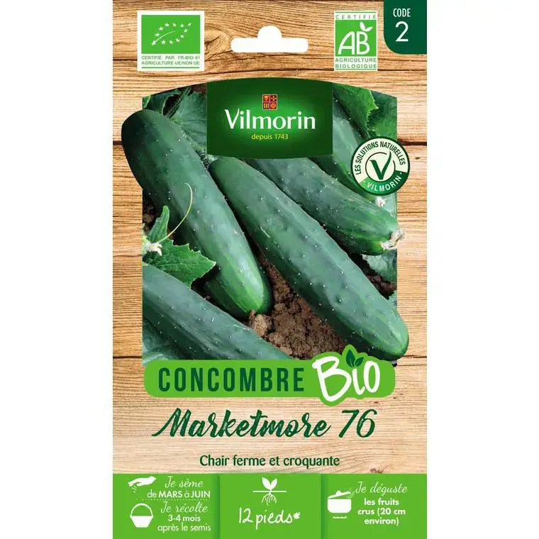 Remise Graines de concombre marketmore 76 bio Vilmorin – graines à semer
