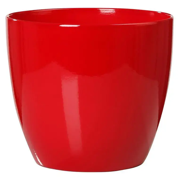 Cache-pot coloris rouge en céramique – Ø 14 cm Populaire