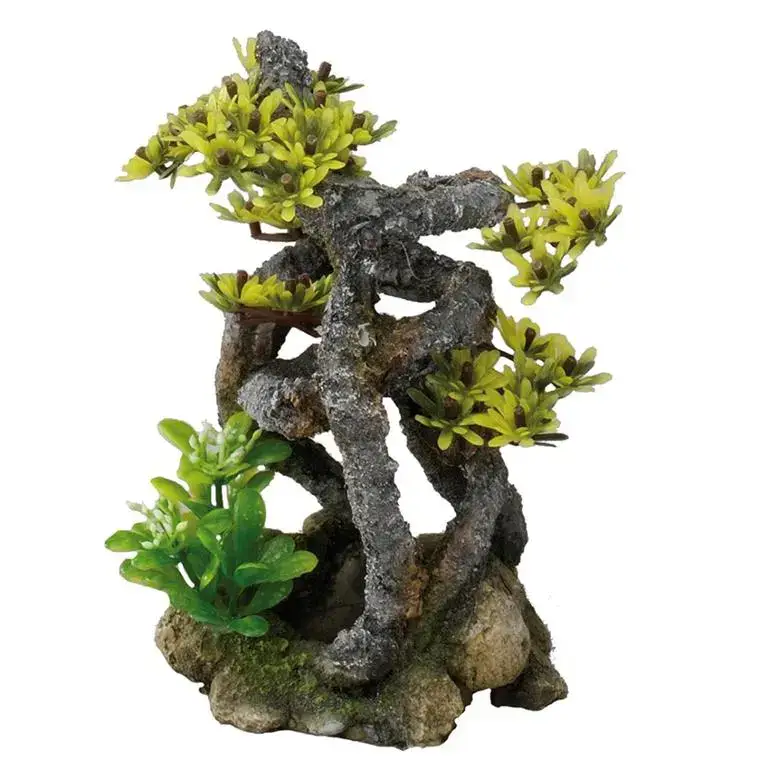 Décor d’aquarium bonsaï tordu vert Europet Aqua Della Prix Promo