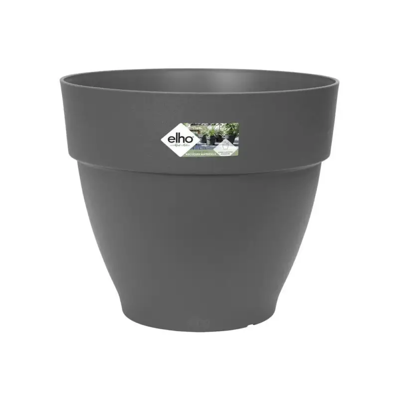 Vente Directe Pot vibia campana rond Elho de 41 L coloris noir Ø 40 x H 33 cm