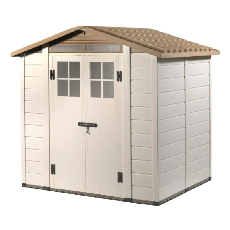 Abri de jardin en résine beige Foresta Evo – 230 x 262 x 220 cm Commande En Gros