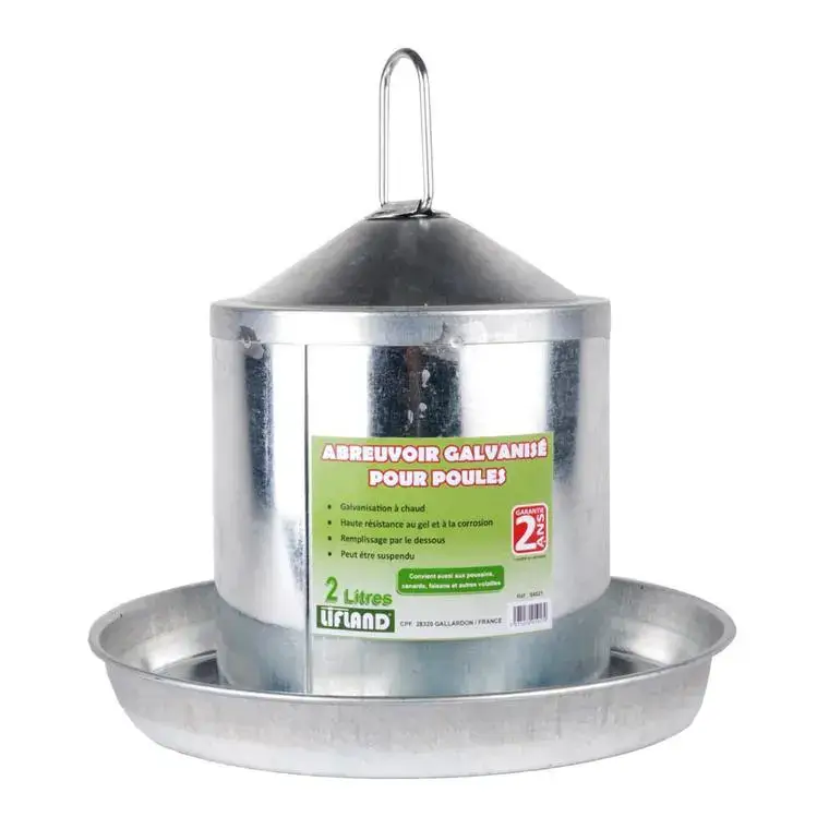Abreuvoir en acier galvanisé de 2 L Ø 24,5 cm Soldes