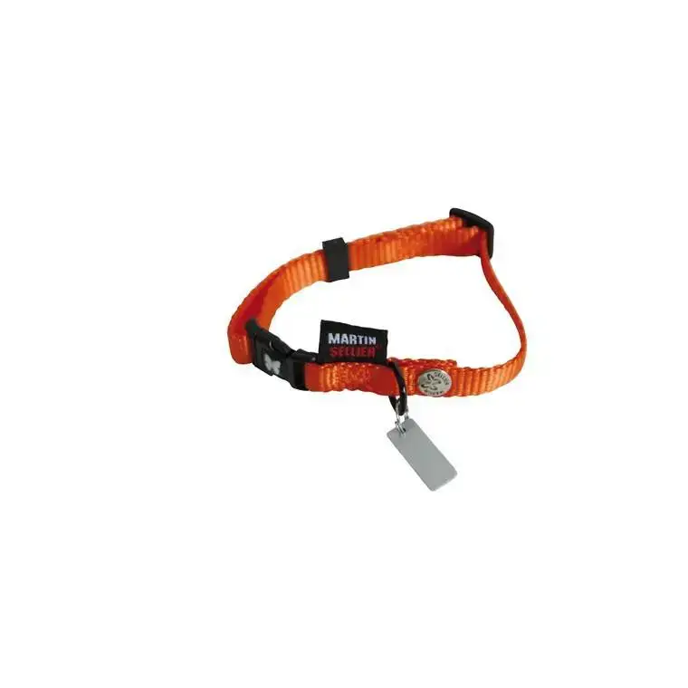 Vente Flash Collier chien réglable 10mm / 20-30cm orange