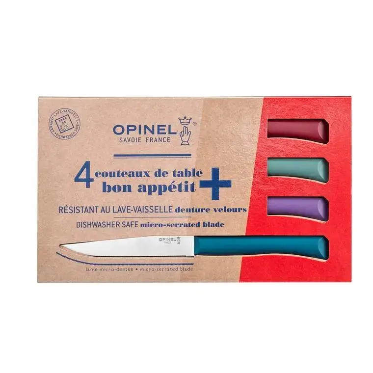 Jusqu&rsquo;à Épuisement Des Stocks Boîte de 4 couteaux de table coloris multicolore en plastique et inox Opinel – 257 x 54 x 15 cm